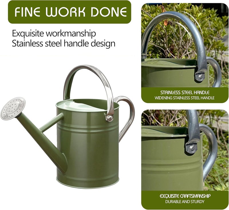 yourjoy Metal Watering Can, One Gallon Watering Cans Stainless Steel for Outdoor Indoor Garden Plants Watering (Emerald Green) - Image 3